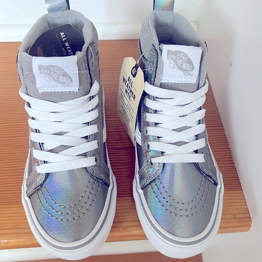 Vans SK8-Hi MTE 360, Mermaid Metallic Silver, Kids Size 13, NWOT, no box